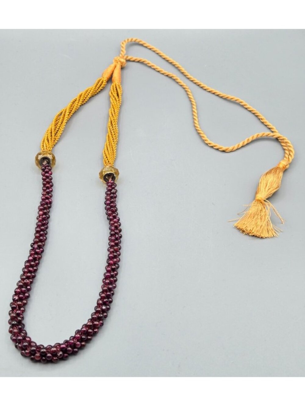 Garnet Bead Cluster Bohemian 20" Necklace VTG